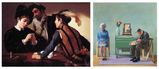 Картины живописцев Караваджо и Дэвида Хокни.JPG